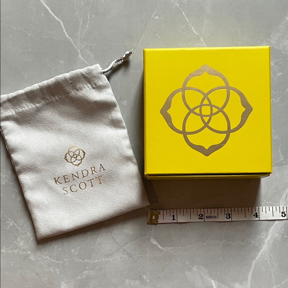 Kendra Scott Yellow Box with gray dust bag